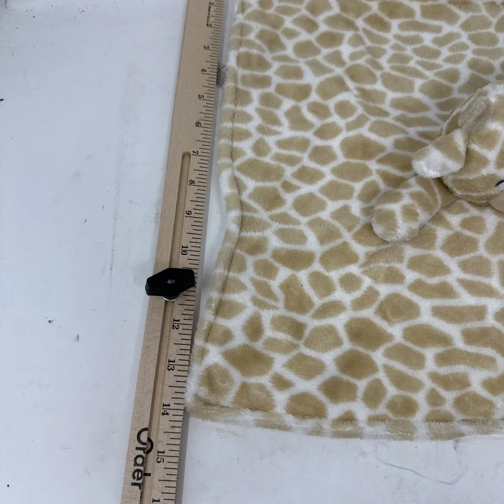 Carters Giraffe Print Plush Brown Baby Lovey Security Blanket 14 Inch